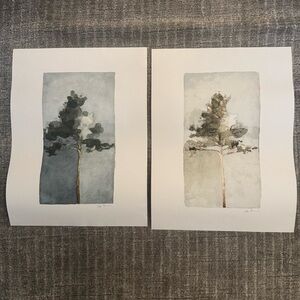 Elegant Tree Art Prints - Set of 2